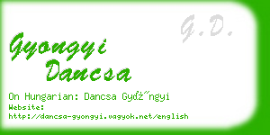 gyongyi dancsa business card